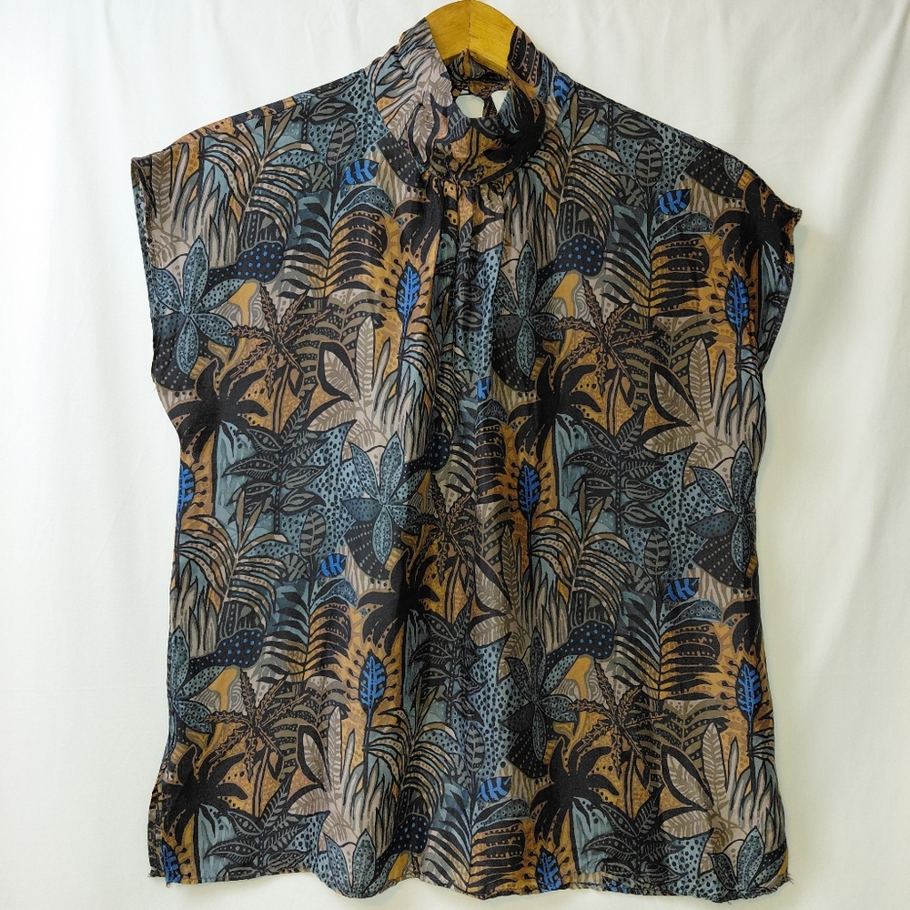Lola & Sophie Sleeveless‎ Mockneck Blouse Women's Size XS Made In USA